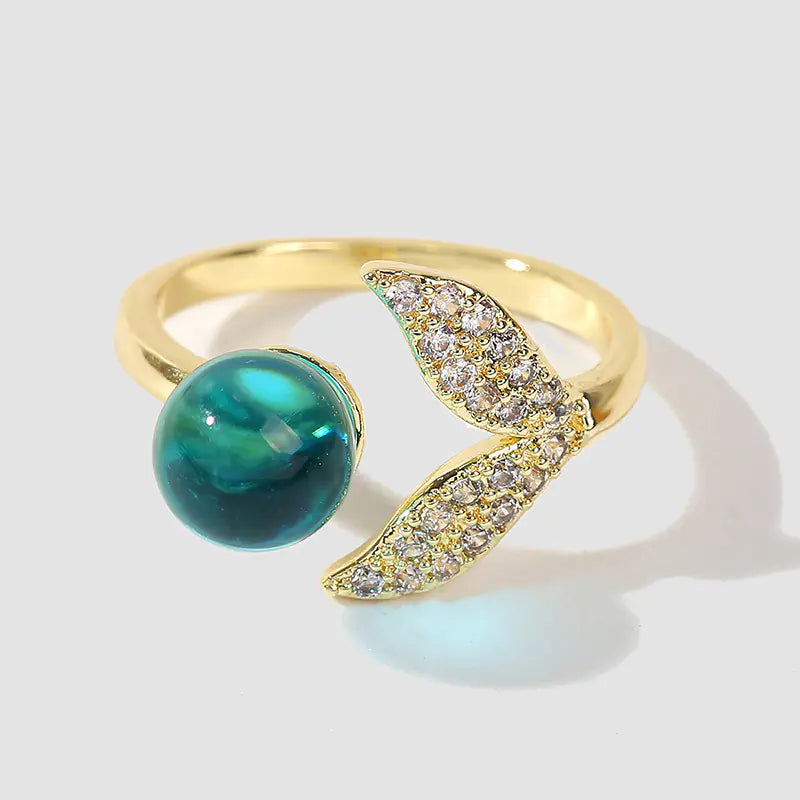 Ocean Bead Mermaid Tail Ring