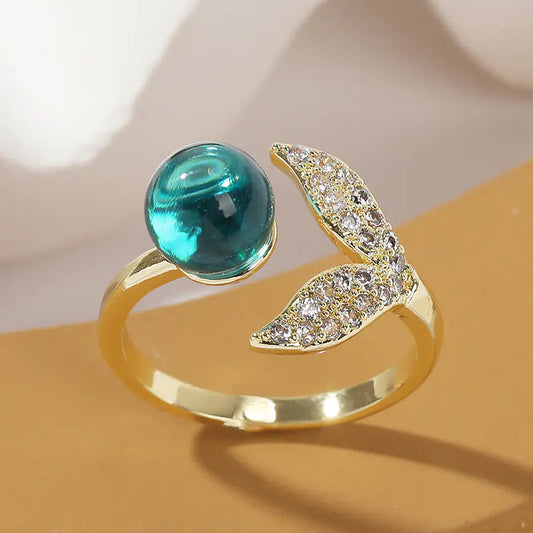 Ocean Bead Mermaid Tail Ring